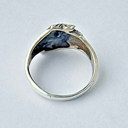 925 STERLING SILVER TWO DOLPHINES RING SIZE 8.75 AT