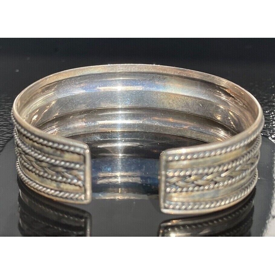 BALI 925 STERLING  SILVER  WIDE CUFF BRACELET SKY