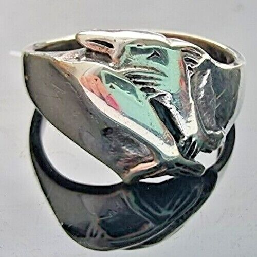 925 STERLING SILVER TWO DOLPHINES RING SIZE 8.75 AT