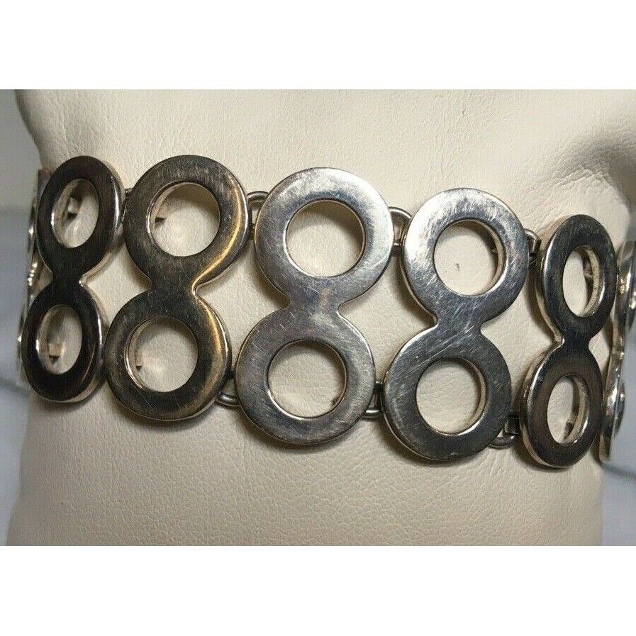 925 STERLING SILVER DOUBLE CHAIN LINK TOGGLE BRACELET SKY