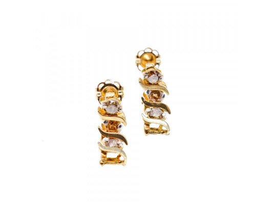 14K YELLOW GOLD SAPPHIRES  EARRINGS