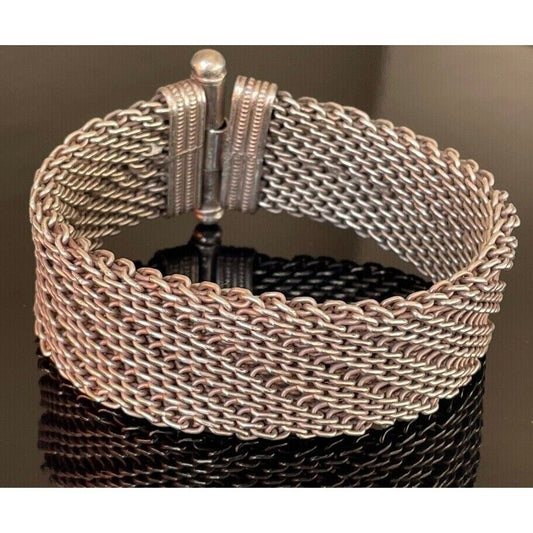 MASSIVE MEN'S 925 STERLING SILVER MESH BRACELET SKY