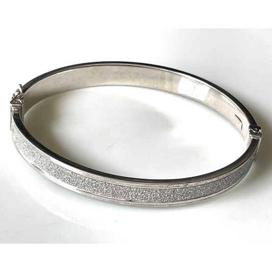 SPARKLING 925 STERLING SILVER DIAMOND CUT BRACELET SKY