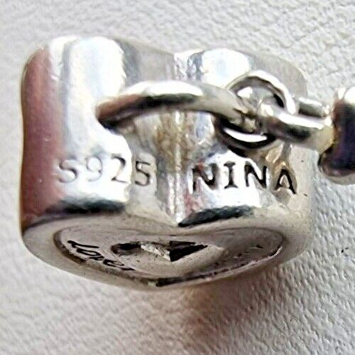 NINA 925 STERLING SILVER HEART AND KEY LOVE YOU FOREVER CHARM AT