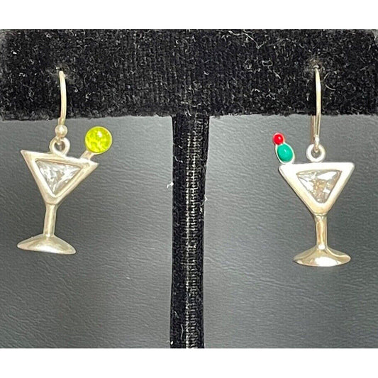 SHUBE'S 925 STERLING SILVER MULTIGEM MARTINI GOBLET EARRINGS SKY