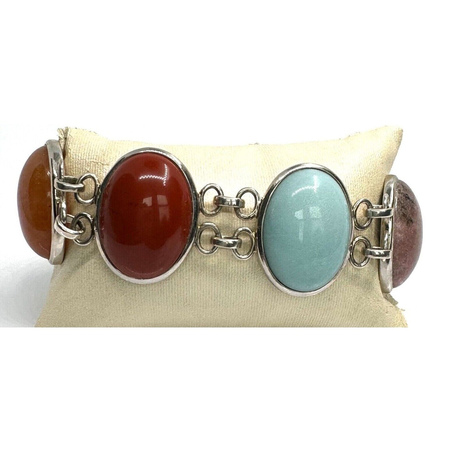 WHITNEY KELLY 925 STERLING SILVER AND ASSORTED GEMSTONES STATEMENT BRACELET SKY