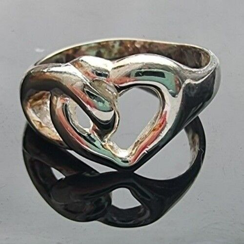 925 STERLING SILVER INFINITY AND HEART  RING SIZE 6.75 AT