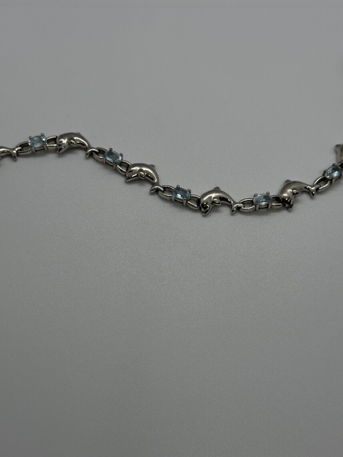 925 STERLING SILVER  TOPAZ DOLPHIN BRACELET