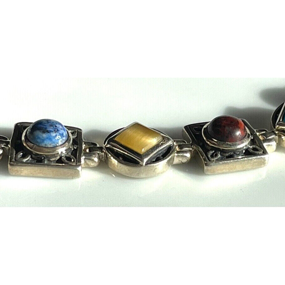 925 STERLING SILVER MULTI GEMSTONE BRACELET SKY