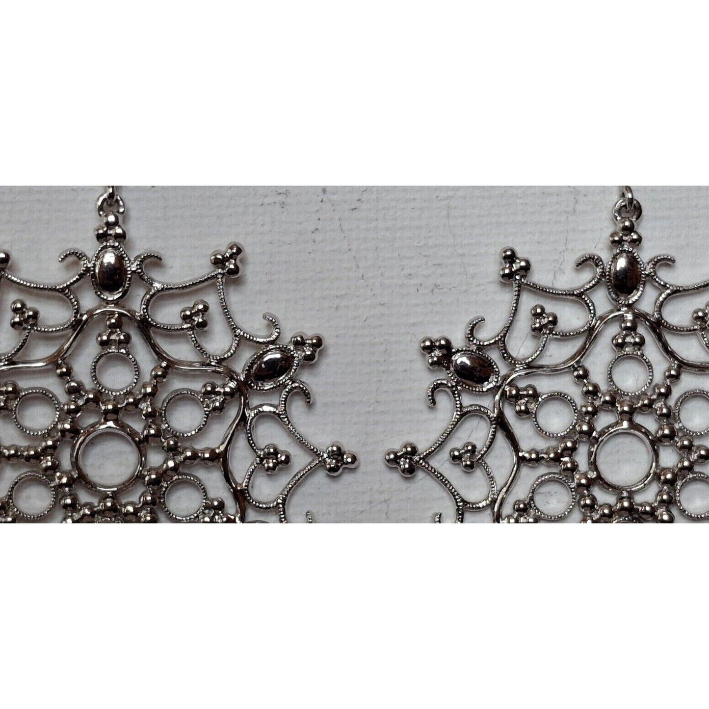 LARGE FESTIVE 925 STERLING SILVER SNOWFLAKES EARRINGS SKY