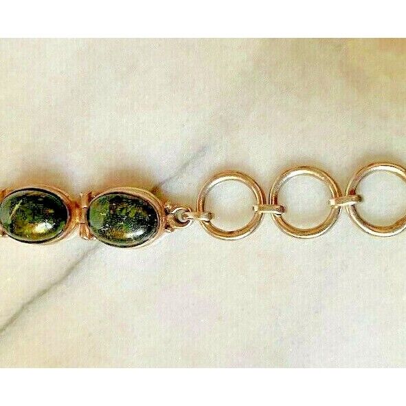 925 STERLING SILVER & 2-TONED GREEN JADE TAGGLE BRACELET SKY