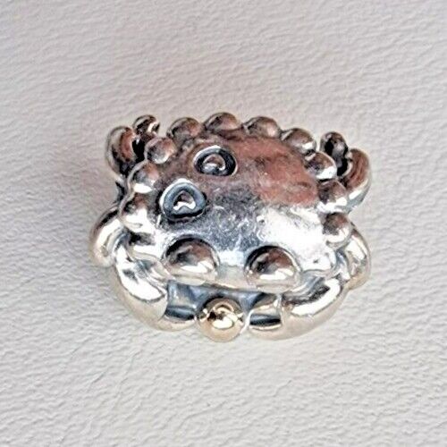 PANDORA AUTHENTIC 925 STERLING SILVER HAPPY CRAB 14K TWO TONE  CHARM 791135 AT