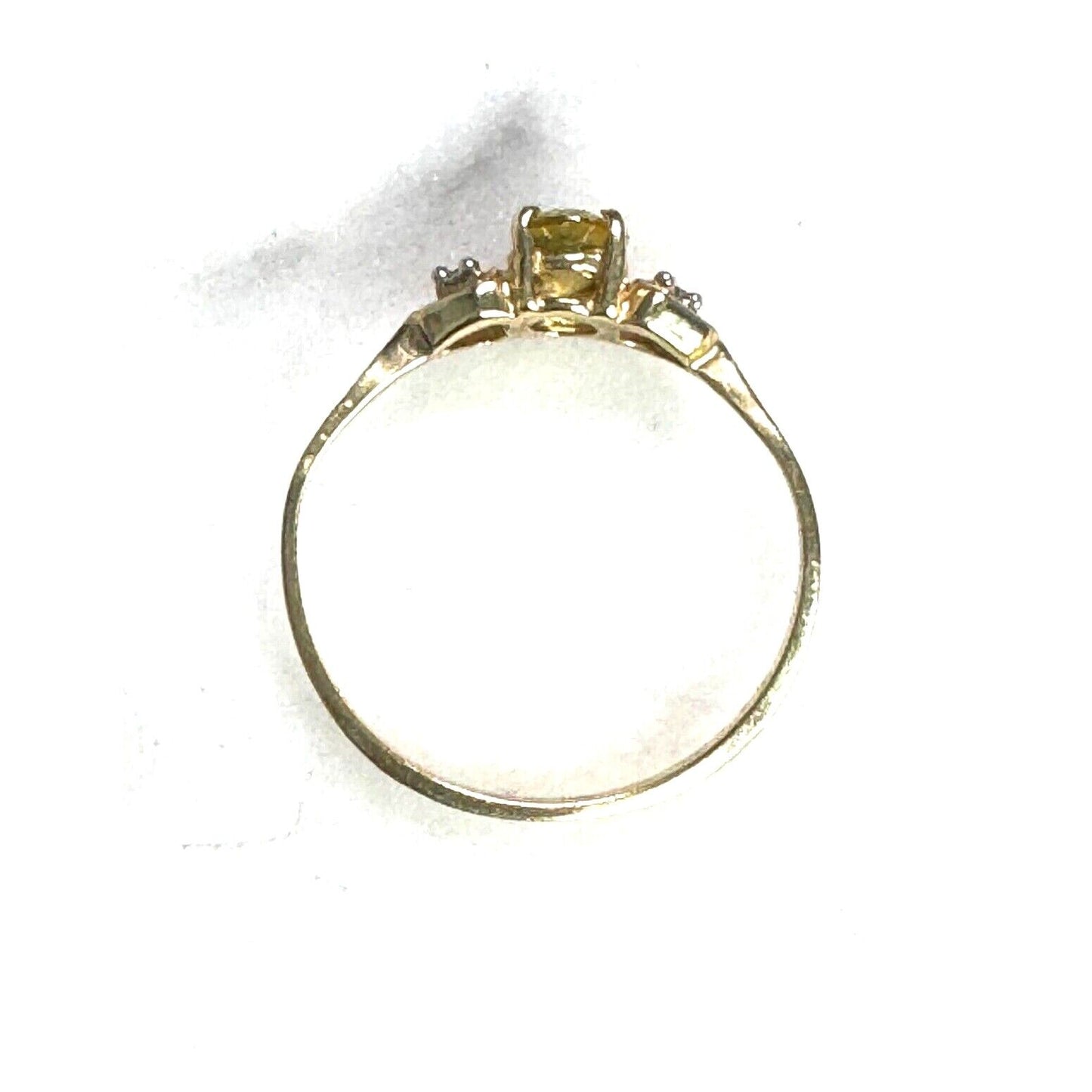 YELLOW GOLD DIAMOND AND YELLOW TOPAZ RING SIZE 6.25 SKY