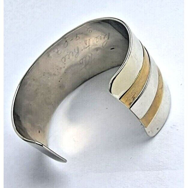 925 STERLING SILVER VERMEIL CUFF BRACELET 54.3 grams AT