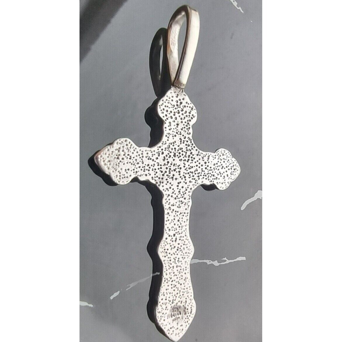 925 STERLING SILVER LARGE ORNAMENTAL GOTHIC CROSS PENDANT AT