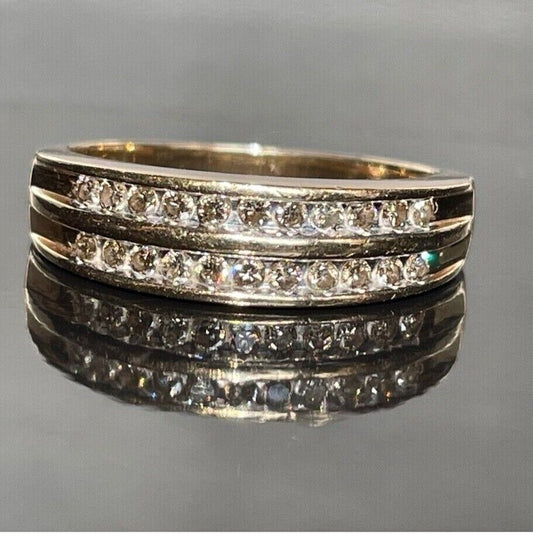 YELLOW GOLD 0.1 CARAT DIAMOND BAND RING SIZE 6.75 SKY