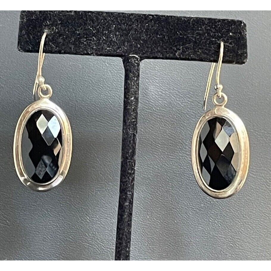 925 STERLING SILVER  AND ONYX EARRINGS SKY