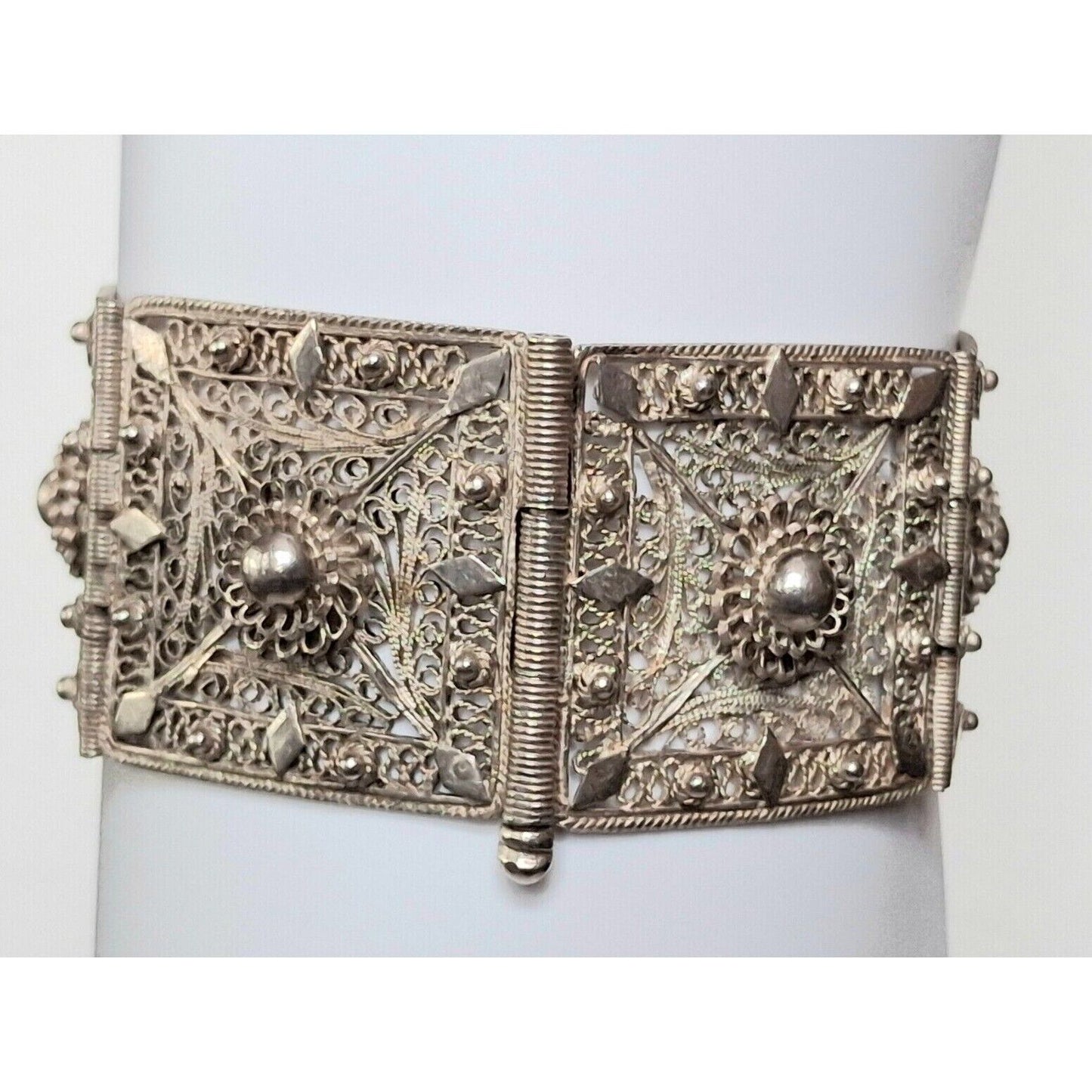 OTTOMAN STYLE 925 STERLING SILVER FILIGREE BRACELET SKY