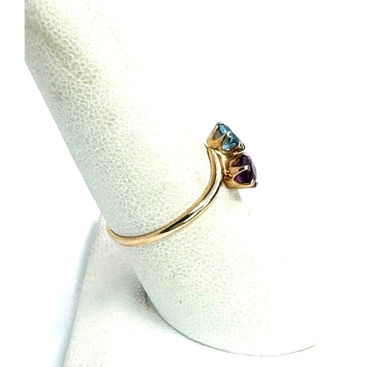 YELLOW GOLD TOPAZ AND AMETHYST RING SIZE 7.75 SKY