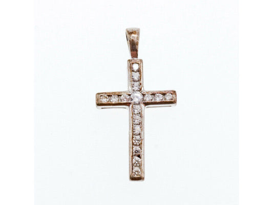 925 STERLING SILVER CZ CROSS PENDANT