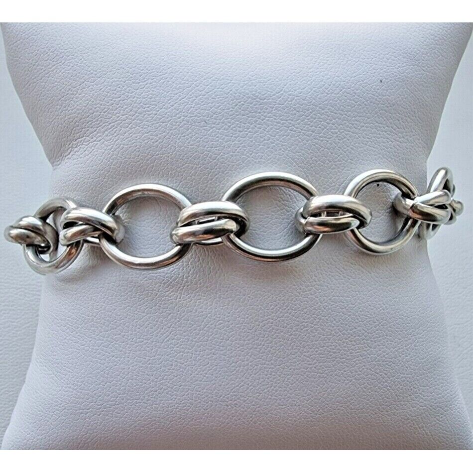 HAN 925 STERLING SILVER ITALY LINK CHAIN BRACELET  7.5 INCH AT