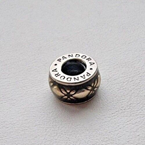 PANDORA 925 STERLING SILVER GOLDEN LACE SPACER CHARM AT