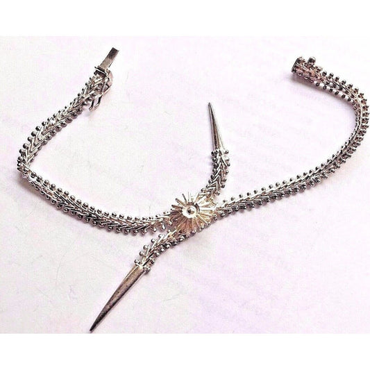 HALLMARKED STERLING SILVER HERRING BONE TASSEL BRACELET SKY