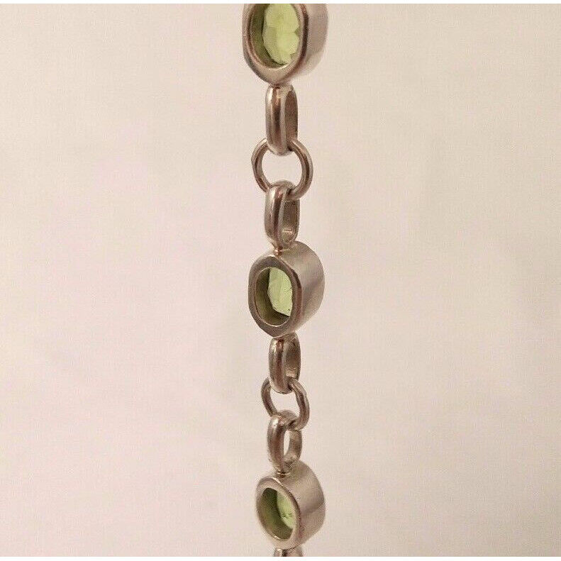 STERLING SILVER & 7 CT CHRYSOPRASE LINK BRACELET SKY