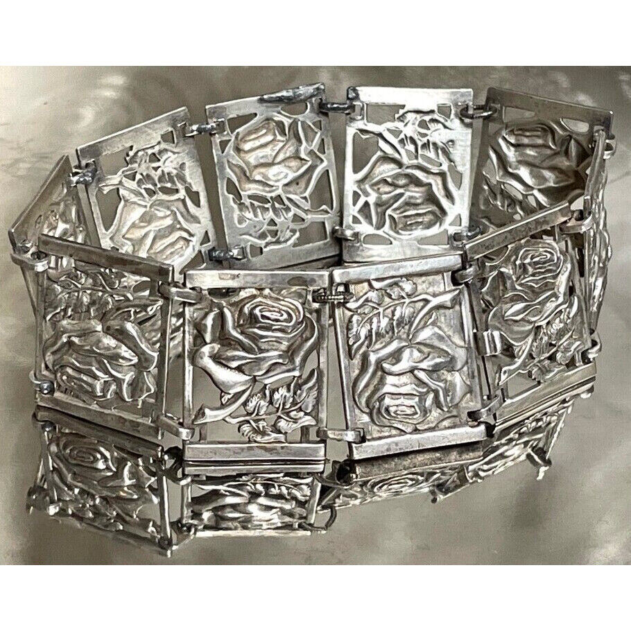 VITAGE 925 STERLING SILVER ROSE GARLAND BRACELET SKY