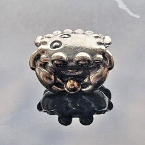 PANDORA AUTHENTIC 925 STERLING SILVER HAPPY CRAB 14K TWO TONE  CHARM 791135 AT