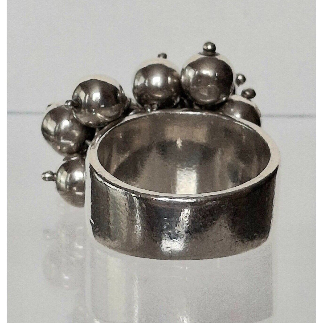 925 STERLING SILVER BALL CHARMS  RING SIZE 6.75 SKY