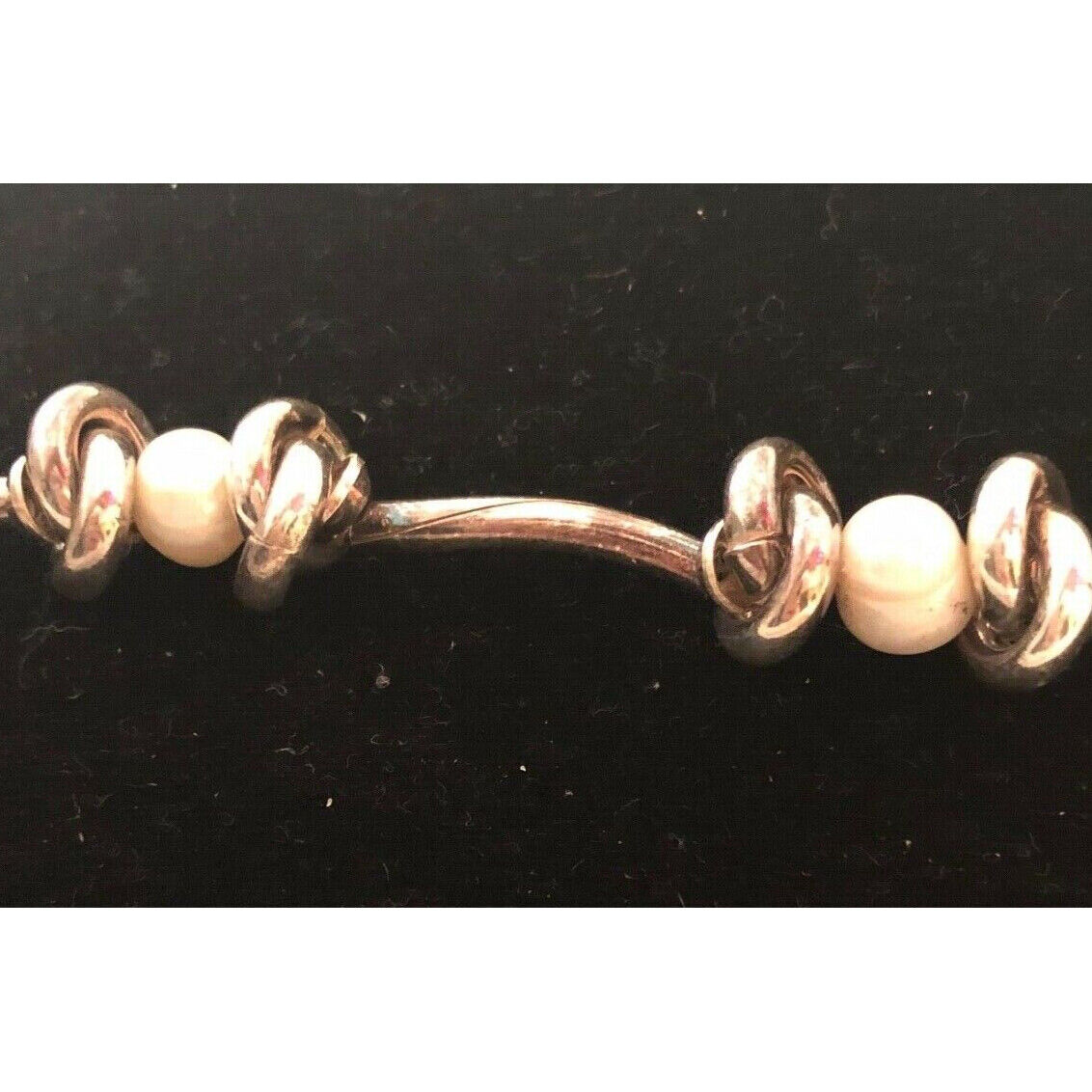 STERLING SILVER & PEARLS BRACELET. SKY