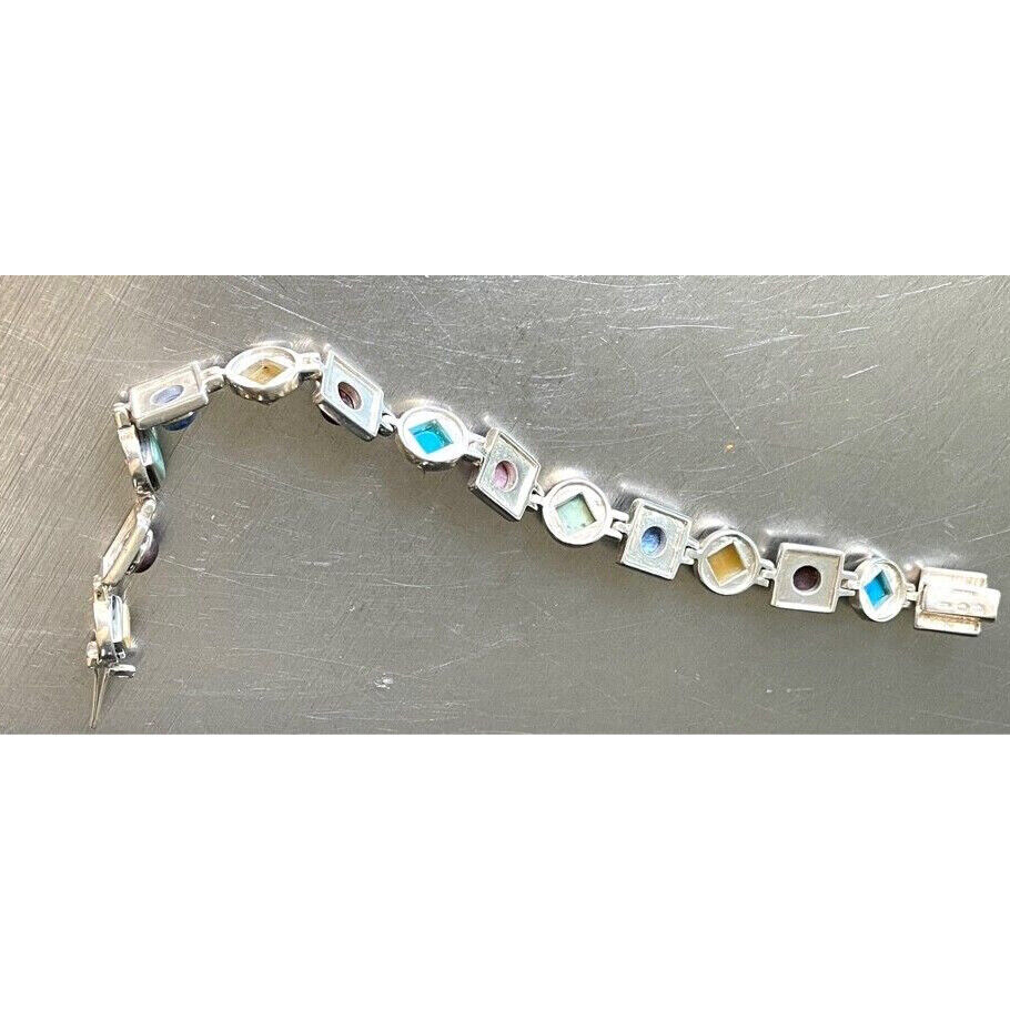 925 STERLING SILVER MULTI GEMSTONE BRACELET SKY