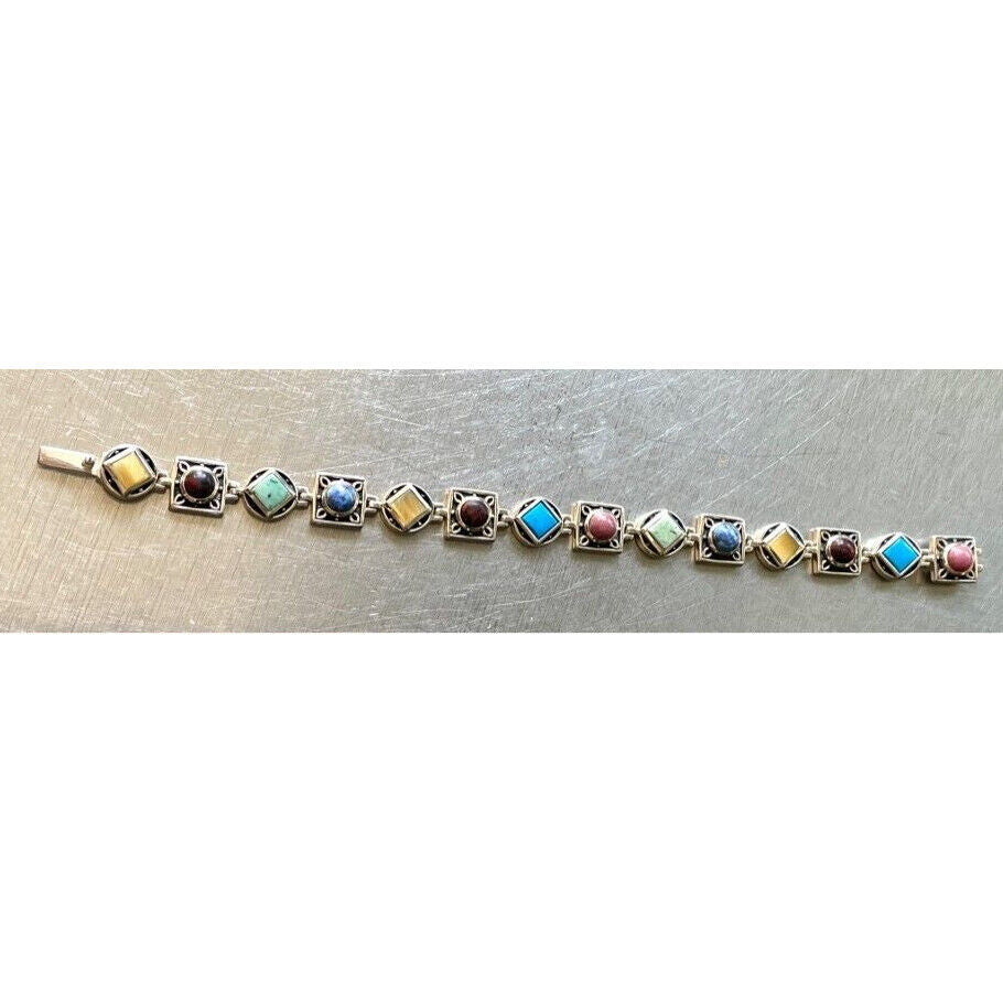 925 STERLING SILVER MULTI GEMSTONE BRACELET SKY