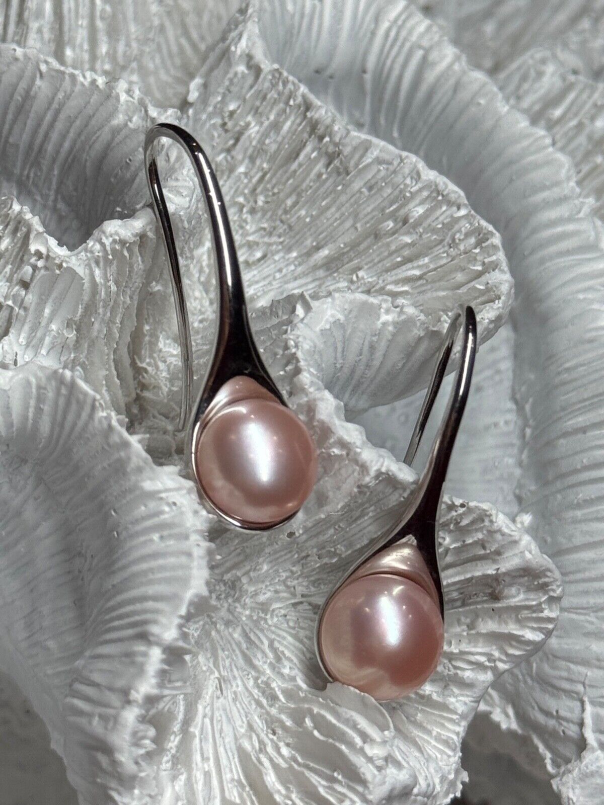 925 STERLING SILVER PEARL EARRINGS LENGTH 1.2 INCH