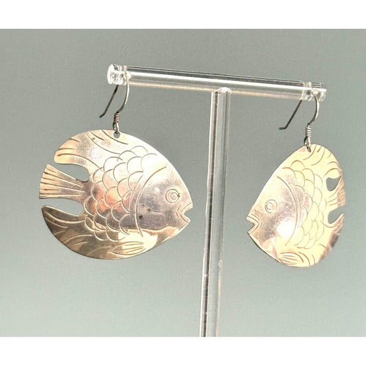 925 STERLING SILVER EXOTIC FISH EARRINGS SKY