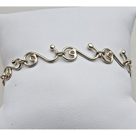 SILPADA VINTAGE 925 STERLING SILVER ANKLE ORNATE BRACELET 10 inch AT