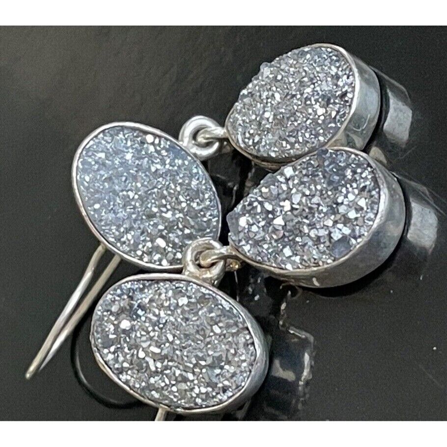 925 STERLING SILVER & PYRITE(FOOL'S GOLD) EARRINGS SKY