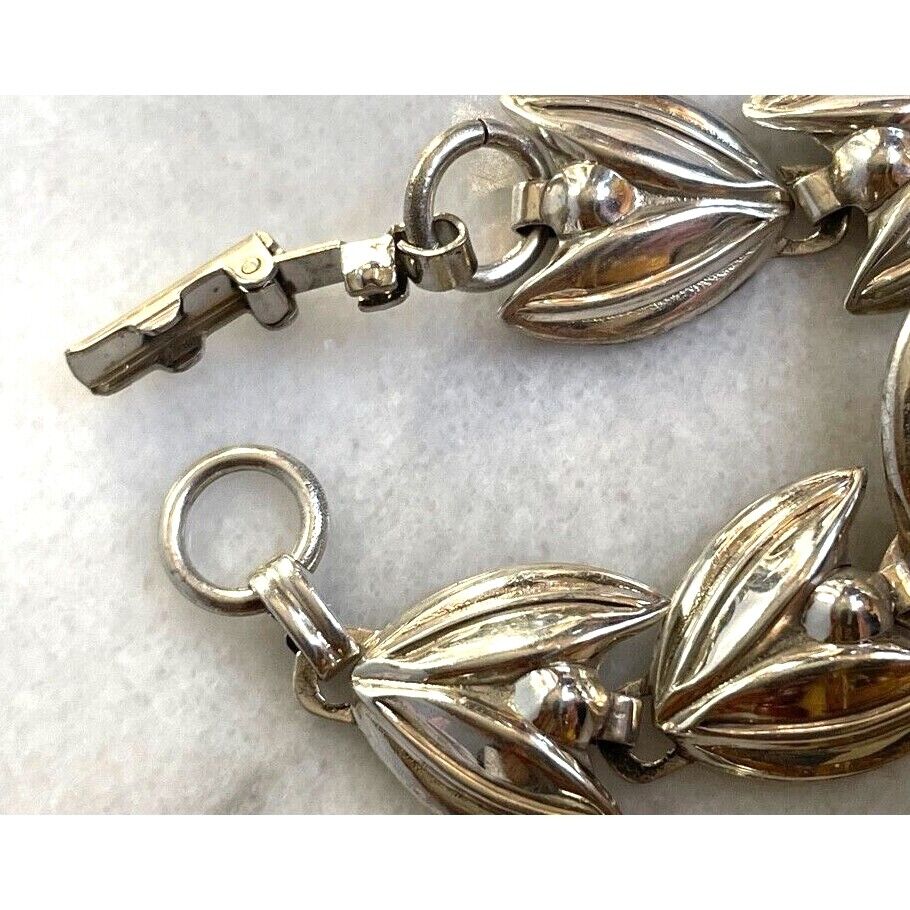 BEAU 925 STERLING SILVER LEAVES LINKS  BRACELET SKY