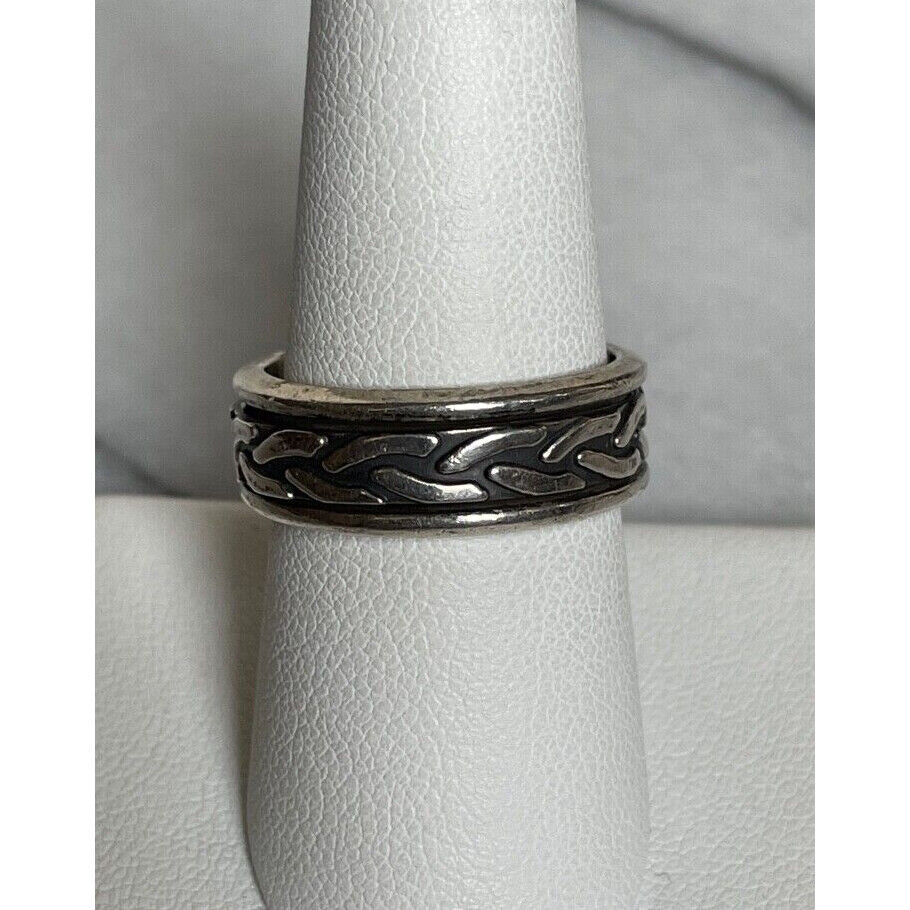 925 STERLING SILVER SPINNER WORRY RING BAND SIZE 8.75 SKY