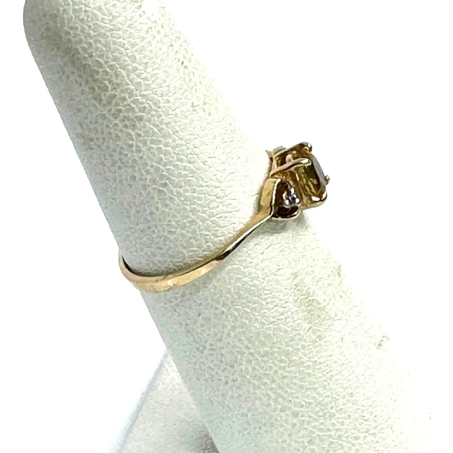 YELLOW GOLD DIAMOND AND YELLOW TOPAZ RING SIZE 6.25 SKY