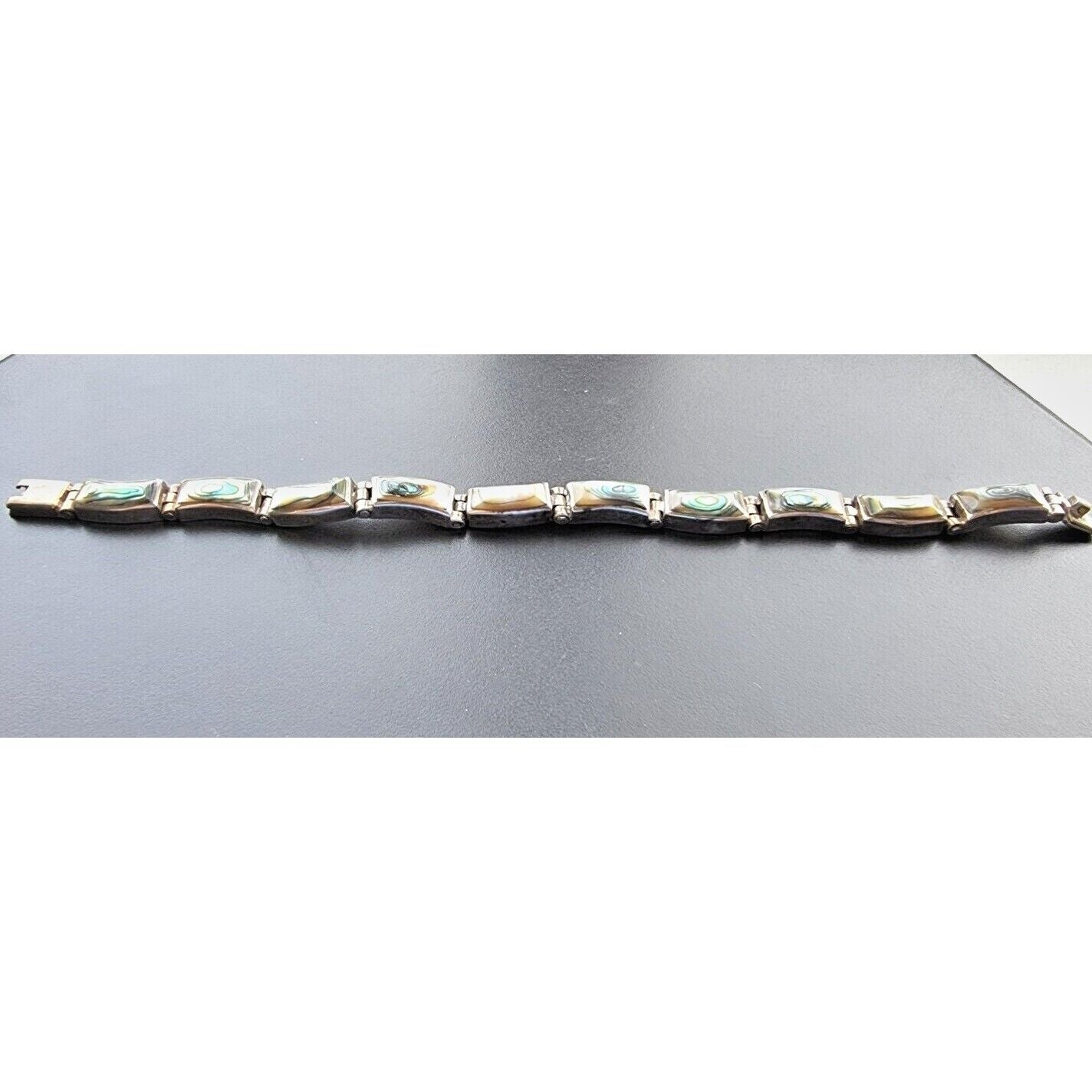 925 STERLING SILVER MOTHER OF PEARL BRACELET 7.75 inch AT