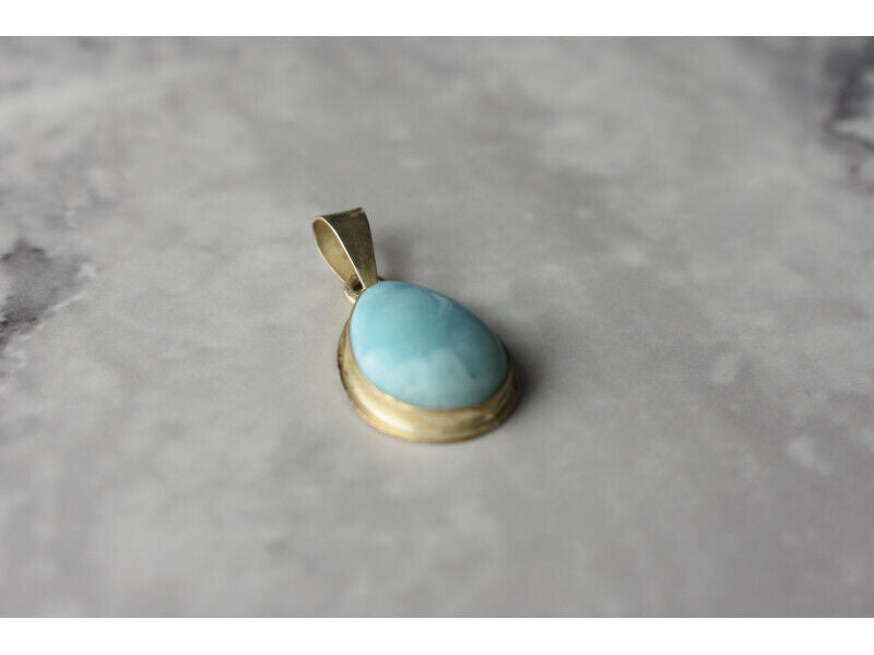 925 STERLING SILVER LARIMAR PENDANT