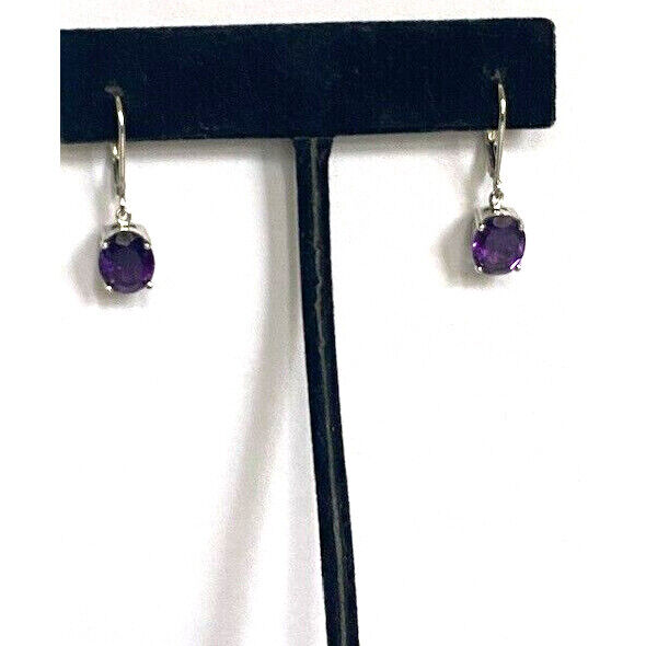 925 STERLING SILVER AND AMETHYST EARRINGS SKY