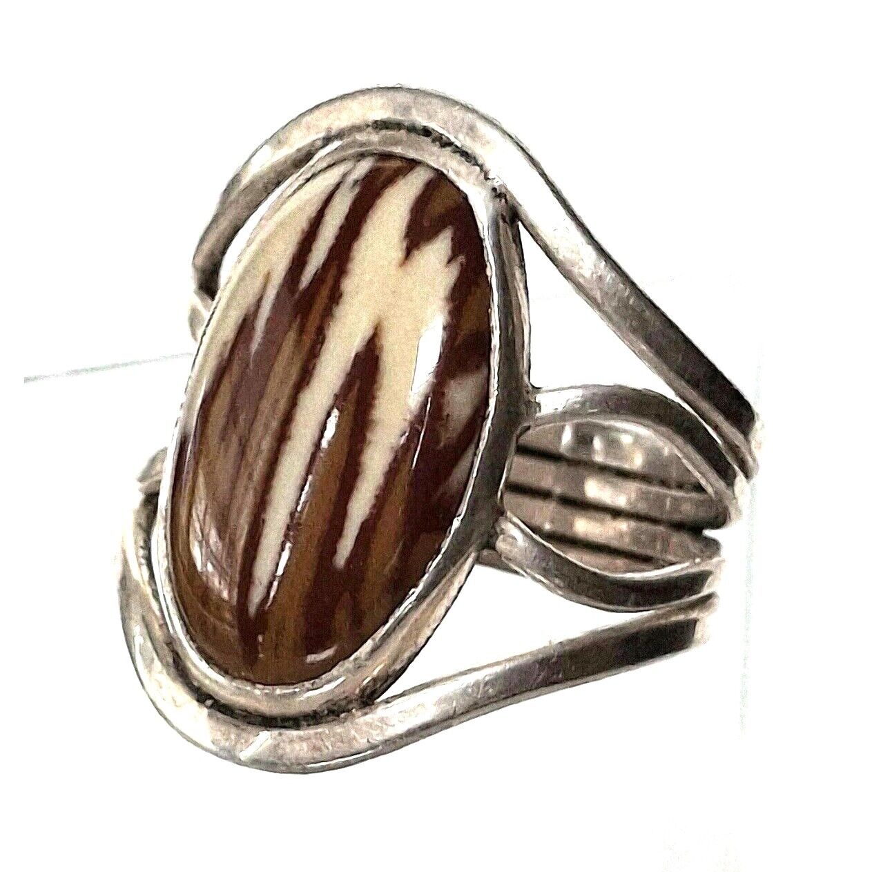 925 STERLING SILVER PICTURESQUE AGATE  RING SIZE 7 SKY