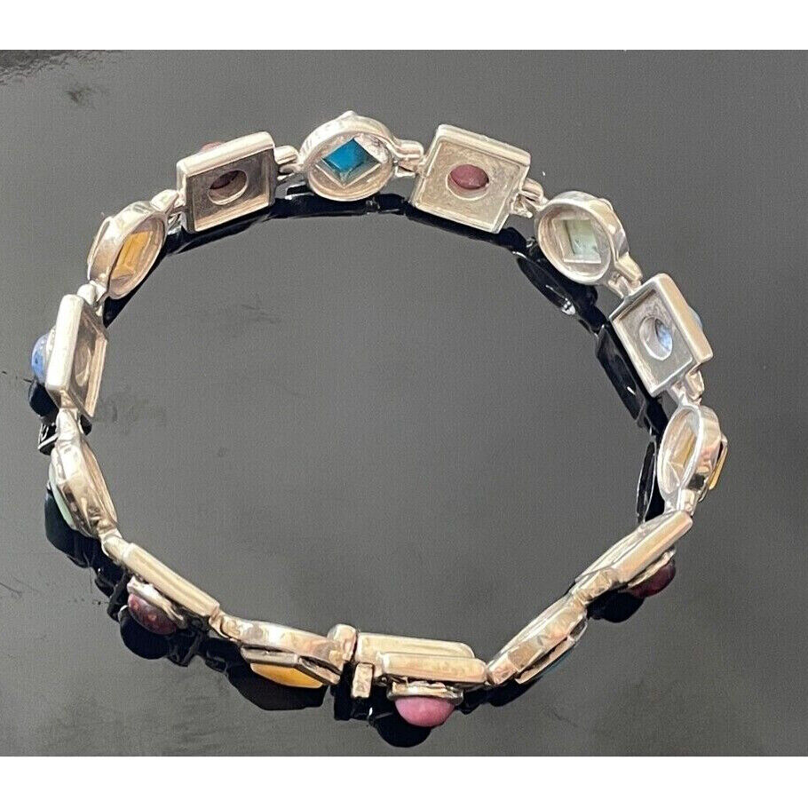 925 STERLING SILVER MULTI GEMSTONE BRACELET SKY