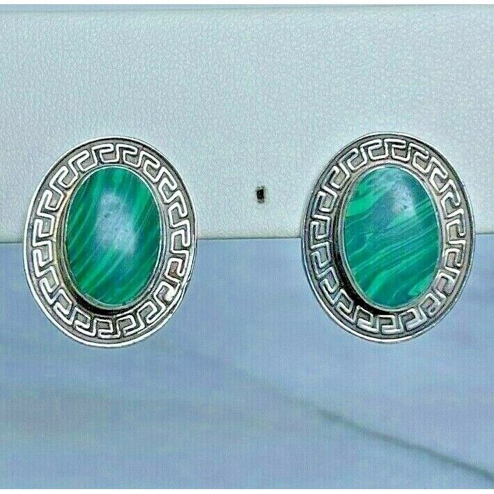 925 STERLING SILVER & MALACHITE EARRINGS SKY