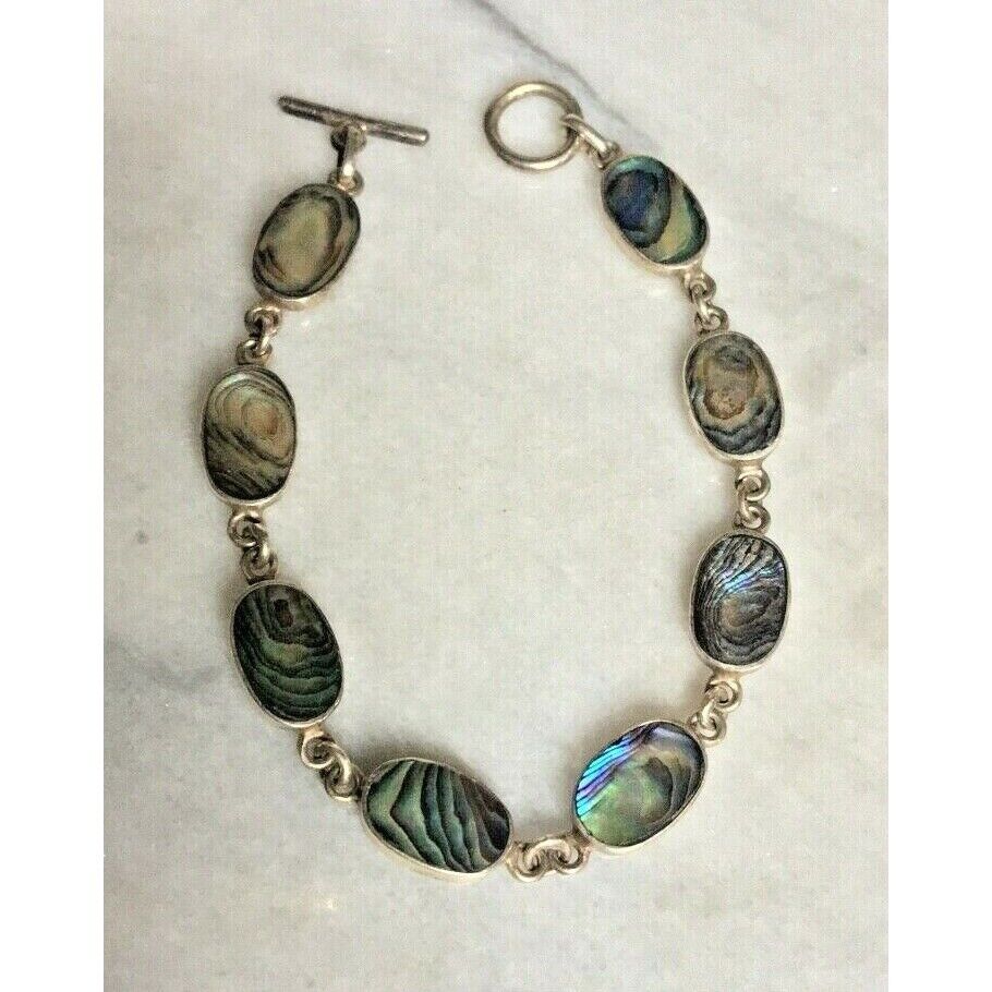 925 STERLING SILVER ABALONE SHELL  BRACELET SKY