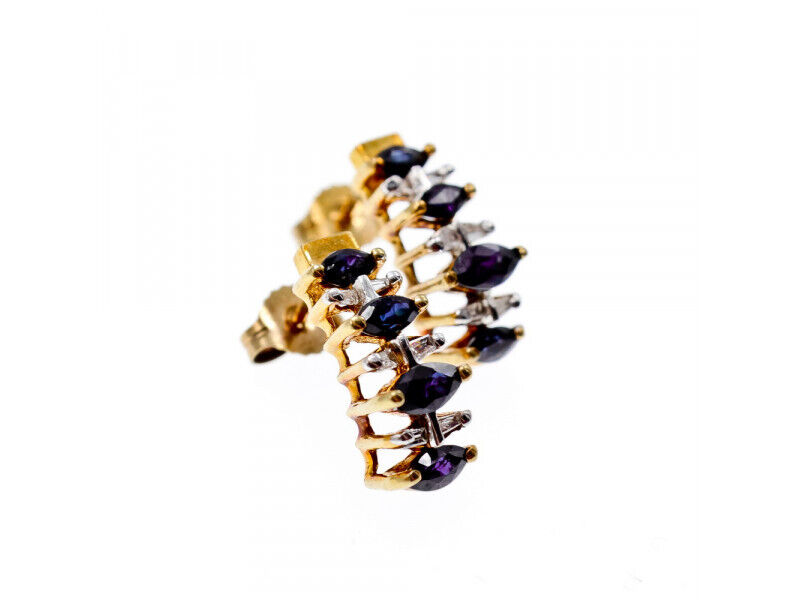 10K YELLOW GOLD SAPPHIRES EARRINGS