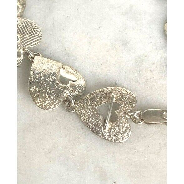 GS DESIGNER 925 STERLING SILVER  CHAIN OF HEARTS  BRACELET SKY